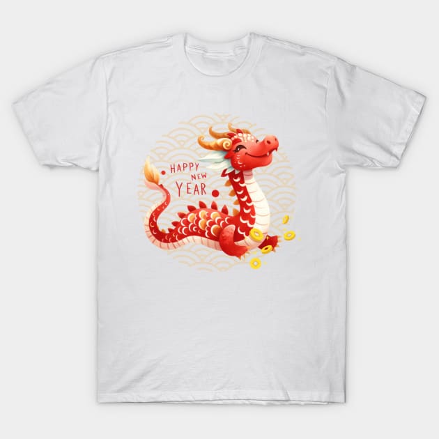 2024 Dragon Chinese New Year Watercolor T-Shirt by ANNetz_PK